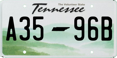 TN license plate A3596B