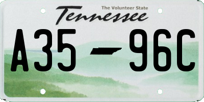 TN license plate A3596C