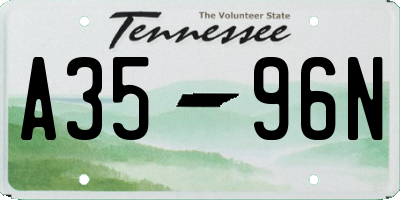 TN license plate A3596N
