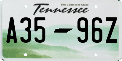 TN license plate A3596Z