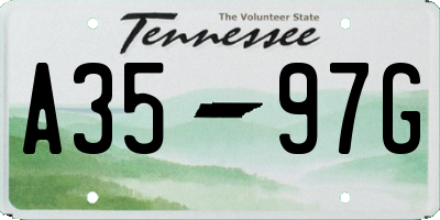 TN license plate A3597G