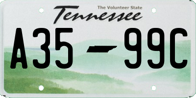 TN license plate A3599C