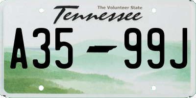 TN license plate A3599J