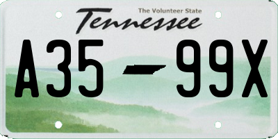 TN license plate A3599X