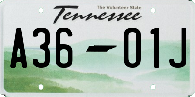 TN license plate A3601J