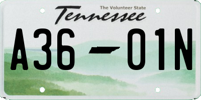 TN license plate A3601N