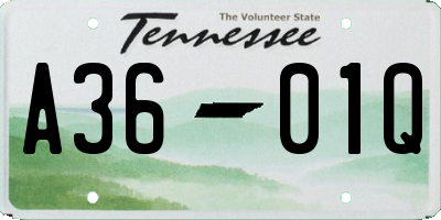 TN license plate A3601Q