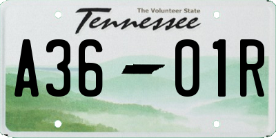 TN license plate A3601R