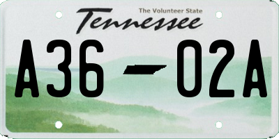 TN license plate A3602A