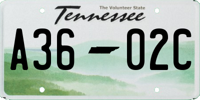 TN license plate A3602C