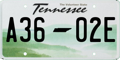 TN license plate A3602E