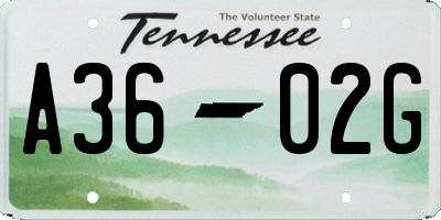 TN license plate A3602G