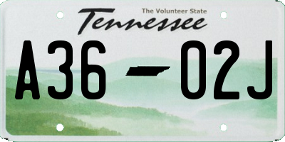TN license plate A3602J