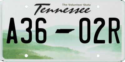 TN license plate A3602R