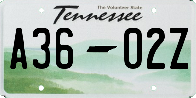 TN license plate A3602Z