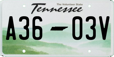 TN license plate A3603V