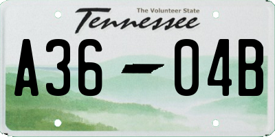 TN license plate A3604B