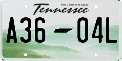TN license plate A3604L