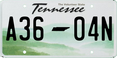 TN license plate A3604N