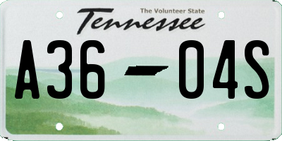 TN license plate A3604S