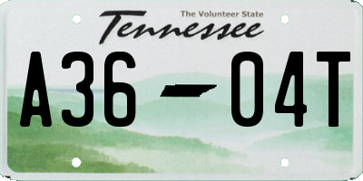 TN license plate A3604T