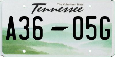 TN license plate A3605G