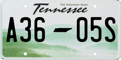 TN license plate A3605S