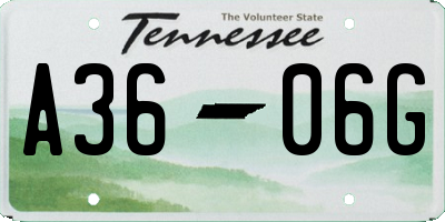 TN license plate A3606G