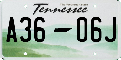 TN license plate A3606J