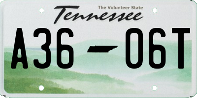 TN license plate A3606T