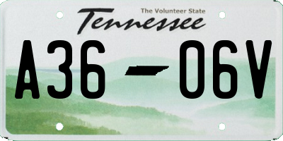 TN license plate A3606V