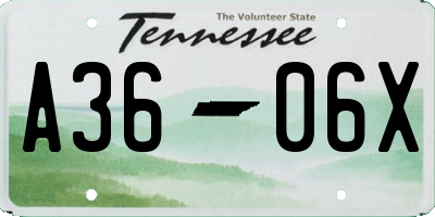 TN license plate A3606X