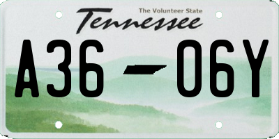 TN license plate A3606Y