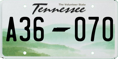 TN license plate A3607O