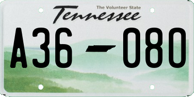 TN license plate A3608O