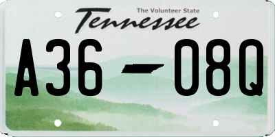 TN license plate A3608Q