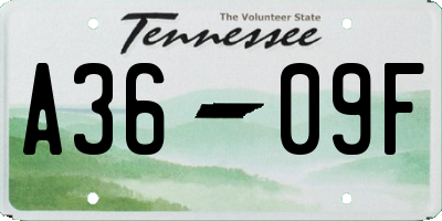 TN license plate A3609F