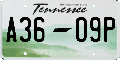 TN license plate A3609P
