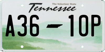 TN license plate A3610P