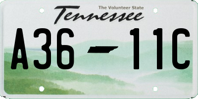 TN license plate A3611C