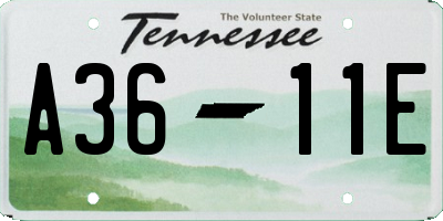 TN license plate A3611E