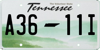 TN license plate A3611I