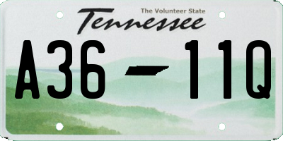 TN license plate A3611Q