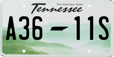TN license plate A3611S