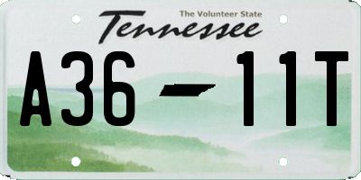 TN license plate A3611T