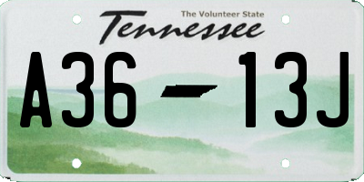 TN license plate A3613J