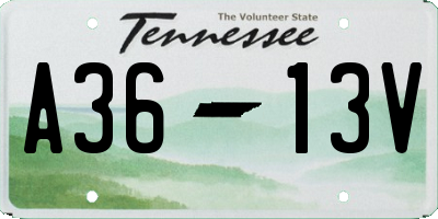 TN license plate A3613V