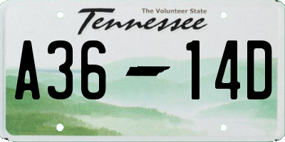 TN license plate A3614D