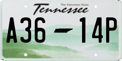 TN license plate A3614P