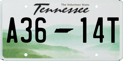 TN license plate A3614T